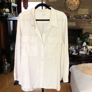 Babaton Ivory Button-Front Utility Blouse